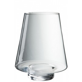 Jarrón cónico de cristal transparente 23x19x19 cm