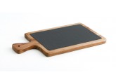 Tabla de presentación de madera con pizarra 34x18cm