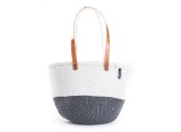 Bolso m -mifuko- color blanco con gris y asas