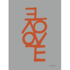 Lamina con letras naranjas "love" de ylva skarp 30x40 cm