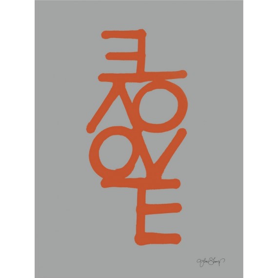 Lamina con letras naranjas "love" de ylva skarp 30x40 cm