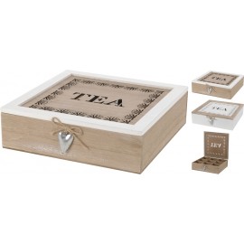 Caja de madera en color blanco 24x24cm