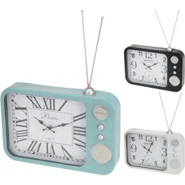 Reloj con forma de radio color azul 33x24cm