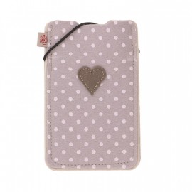 Funda de móvil corazón marrón 8,7x15 cm 