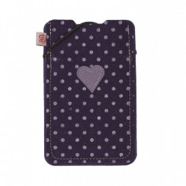 Funda de móvil corazón lila 8,7x15 cm